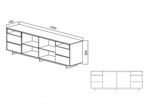 Комодино Moderno-2200 Ф6 в Горнозаводске - gornozavodsk.magazinmebel.ru | фото - изображение 4