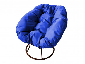 Кресло Пончик без ротанга синяя подушка в Горнозаводске - gornozavodsk.magazinmebel.ru | фото