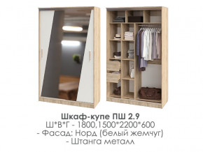 шкаф-купе ПШ-2.9 1500 Норд Белый жемчуг 1500 в Горнозаводске - gornozavodsk.magazinmebel.ru | фото